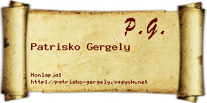 Patrisko Gergely névjegykártya